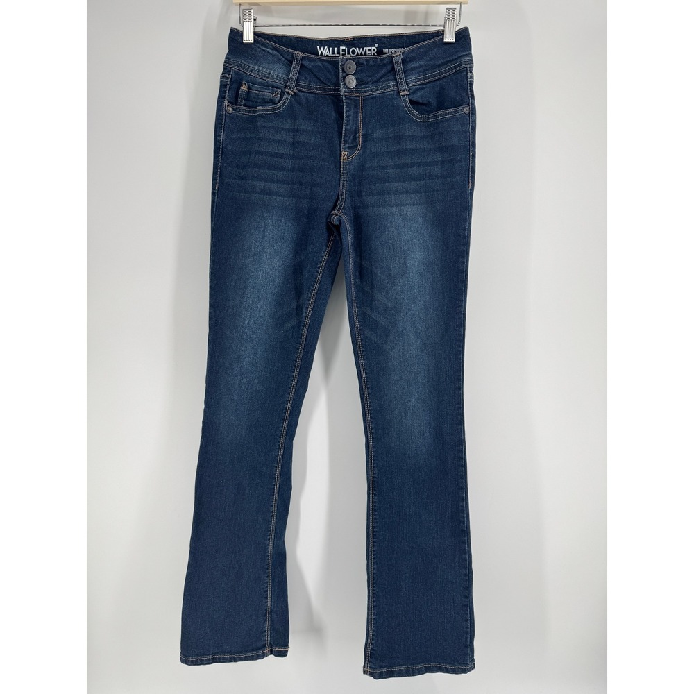 WallFlower Luscious Curvy Fit Bootcut Jeans Dark Wash 5 Long WLM10427B